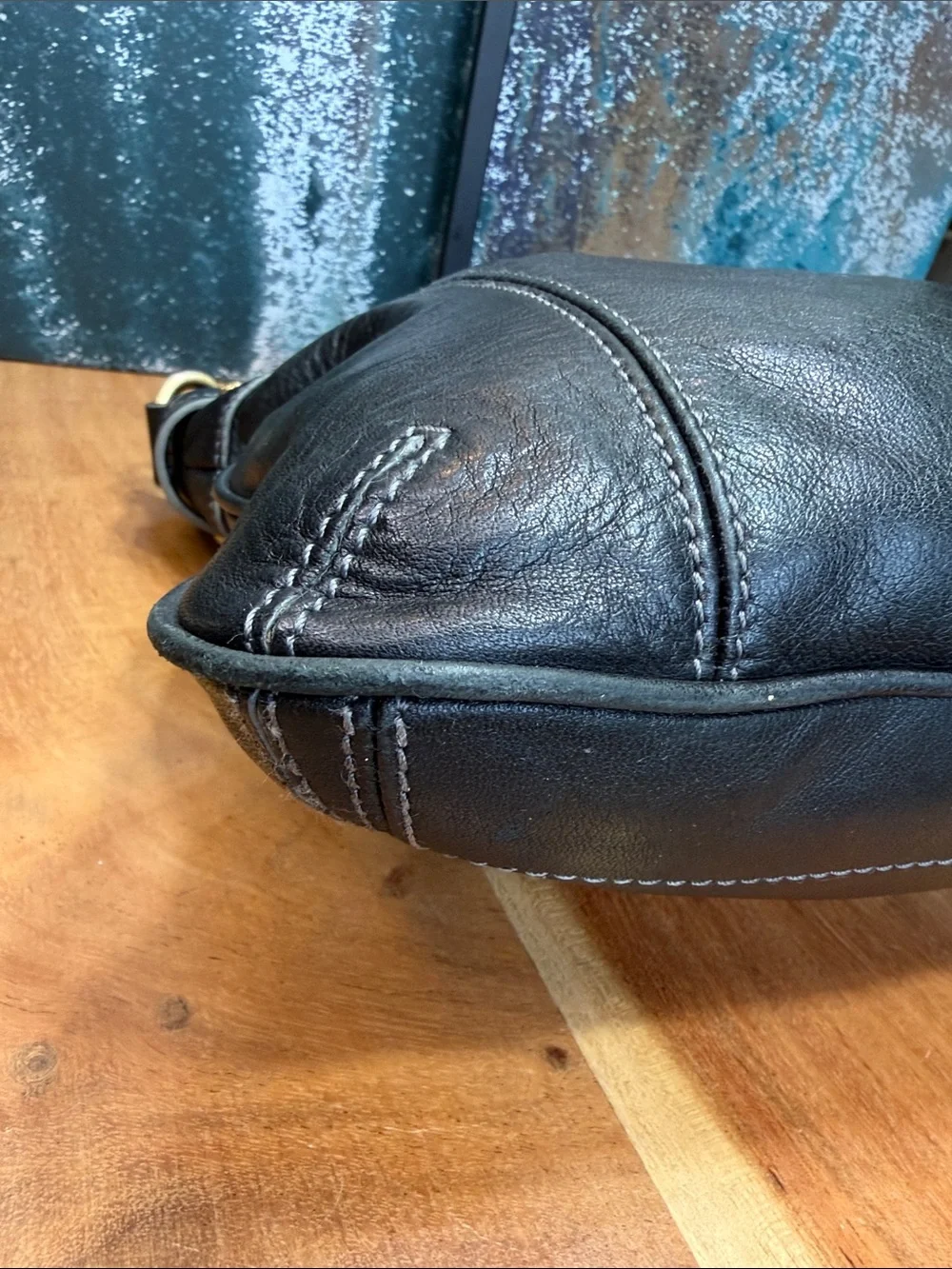 Liz Claiborne Old Money Vintage Black Leather Shoulder Bag VGUC
